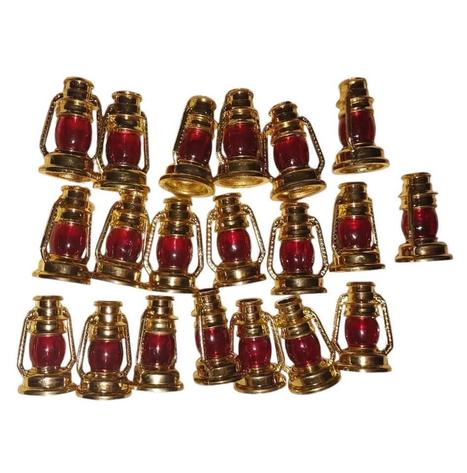 ФОНАРЬ миниатюрный струнных инструментов света крышки лот из 20 новый золото красный винтажный морской - Изображение 1 из 1