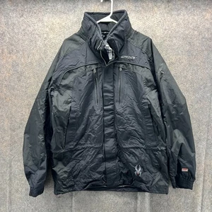 Spyder Jacket Mens 2XL Black AXYS Full Zip Ski Coat Embroidered Windproof Vtg - Picture 1 of 12
