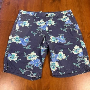 Gap Classic Khakis Men's Floral Print Shorts Size 34 Blue White - Picture 1 of 9