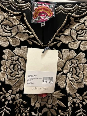Johnny Was Black Velvet Tunic Top- 3XL - Image 1 of 3