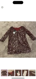 ZARA Burgunderrot Pailletten Fransen Minikleid XL - Neu mit Etikett Urlaub Party Cocktail Glamour - Bild 1 von 7