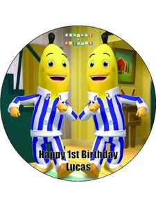 Banana's In PJ Edible Wafer Cake Toppers & Cupcake Decorations | Birthday Party - Picture 1 of 10