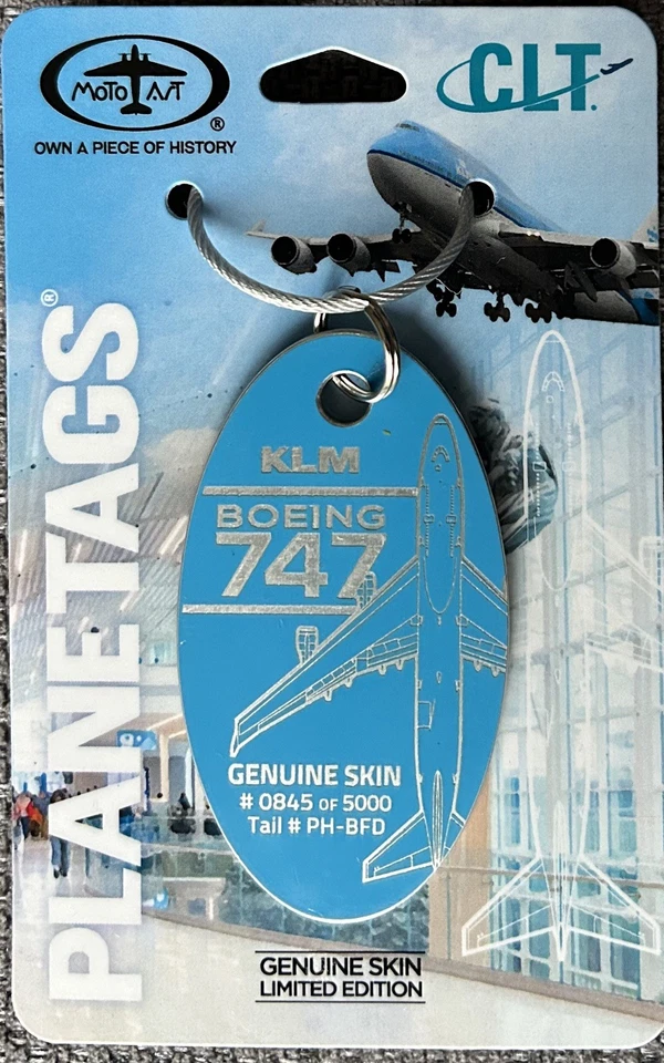 PLANETAGS : KLM : BOEING 747-400 : PH-BFD (BLUE TAG) - Image 1 of 1