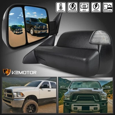 Fits 2013-2024 Ram 1500 Power Fold+Heated+LED Signal+Puddle Tow Mirrors Foto 1 de 4