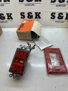 Pass & Seymour Interrupter/15 Ground Fault Interrupter Duplex Receptacle Red - Picture 1 of 3