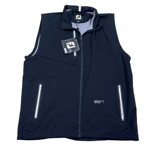 Foot Joy Vest Men Large Black Full Zip Soft Shell Lightweight Windbreaker Jacket - Picture 1 of 12