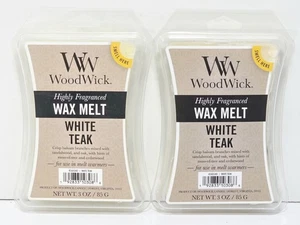 2 Packages WoodWick WHITE TEAK Highly Fragranced Wax Melts 3oz  - Picture 1 of 2