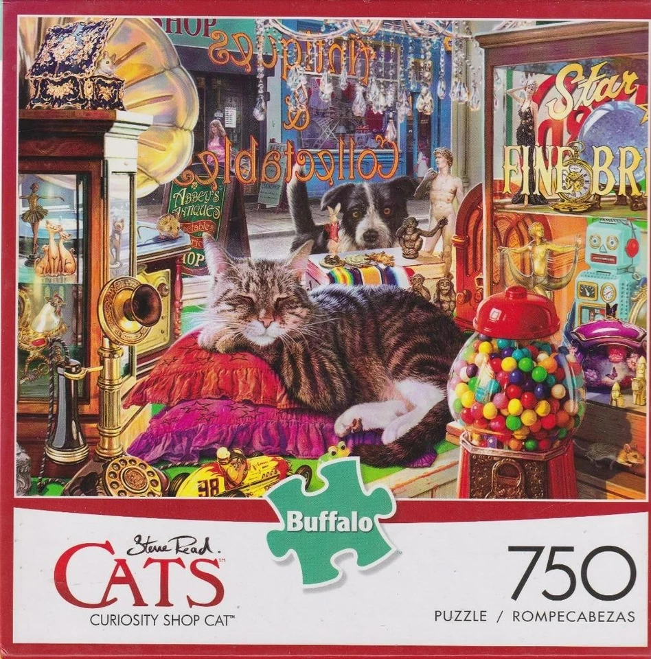 Rompecabezas Steve Read Buffalo Games 750 piezas Curiosity Shop Cat Foto 1 de 1