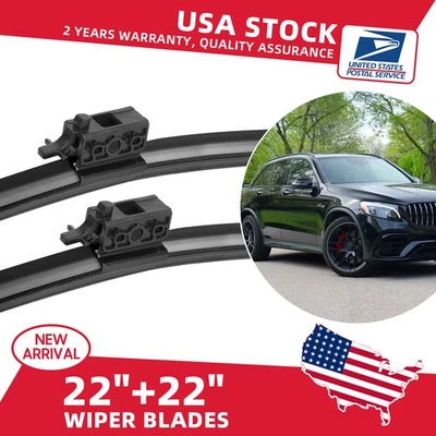 Juego de escobillas limpiaparabrisas de calidad OEM de 22"+22" para Mercedes-Benz GLC43 AMG 2017-2022 EE. UU. Foto 1 de 4