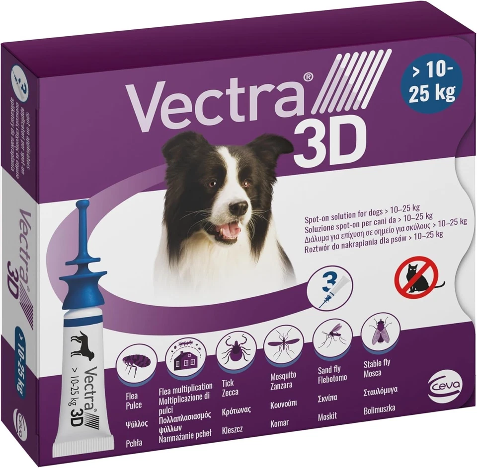 Vectra 3d 3 pipette per cani 10 - 25 kg