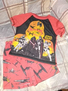 Star Wars Boys PJs 2 Sets Short Sleeve-Shorts Size XSmall Kylo Ren Stormtroopers - Picture 1 of 4