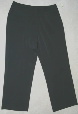 全新带标签女式投资 14 码灰色蓝色弹力聚合物裤子 34x29 腰部 — 第 1/3 张图片