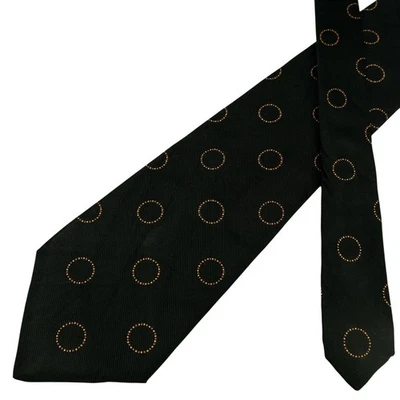 Corbata Dunhill Seda Círculo Negro Geométrica Inglaterra (Impuesto de Importación de Estados Unidos Incluido) Foto 1 de 4