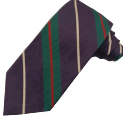 Polo RALPH LAUREN Classic  Striped Tie 100% Silk Green Stripe Boys Youth 42x2.5 - Image 1 of 4