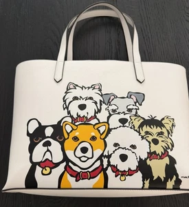 Marc Tetro Tasche Damen groß blau Hunde Grafik Schultertasche - Bild 1 von 14