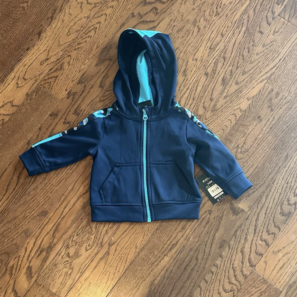 Chaqueta Athletic Works Azul Marino y Verde Azulado Infantil Cremallera Completa Talla 3-6 meses Nueva con Etiquetas Foto 1 de 4