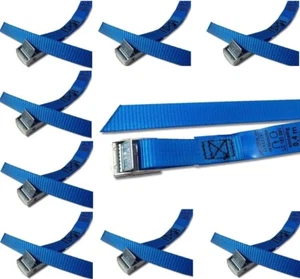 10 Stück Befestigungsriemen mit Klemmschloss für Fahrradträger Spanngurt blau - Bild 1 von 1