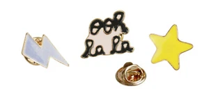 Pins Enamelled Decorative Pastel 3 Pieces - Picture 1 of 1