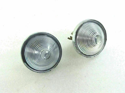 转向信号指示器透明玻璃灯一对铬适用于吉普威利斯 — 第 1/4 张图片