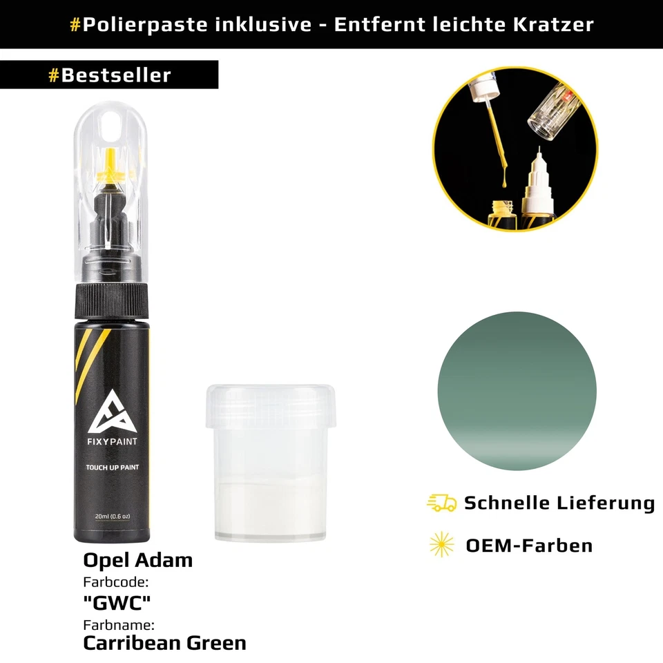 Lackstift für Opel Adam Code: GWC Carribean Green - Bild 1 von 4