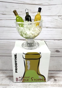 Prodyne Acrylic Bottle Stopper 3 Wine Bottles Chilling in Ice - Picture 1 of 7