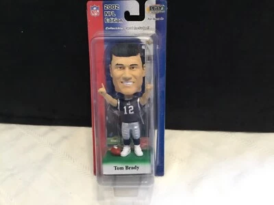 Bobble Bobblehead Tom Brady 2002 edición NFL con tarjeta de cubierta superior - nuevo en paquete (RR12) Foto 1 de 4