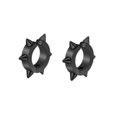 Pendientes brazalete cono espiga de acero inoxidable roca gótica no perforantes de 2 piezas para hombres y mujeres Foto 1 de 4