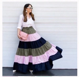 Anthropologie Hutch Penelope Tiered Maxi Skirt Large Boho Prairie Cottagecore - Picture 1 of 12