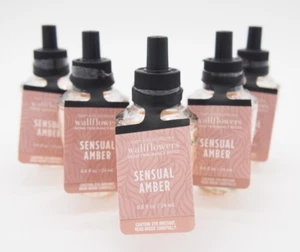 (5) Bath & Body Works SENSUAL AMBER Wallflower Fragrance Refill Bulb 0.8oz New - Picture 1 of 7