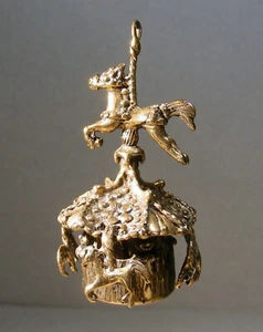 Campana de caballo carrusel de bronce firmada Daniel Riccio 2,5" 1980 - Imagen 1 de 7