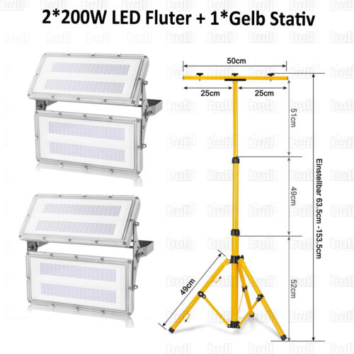 LED Fluter Modul mit Stativ Flutlicht 100W 200W 400W Strahler Außen Scheinwerfer