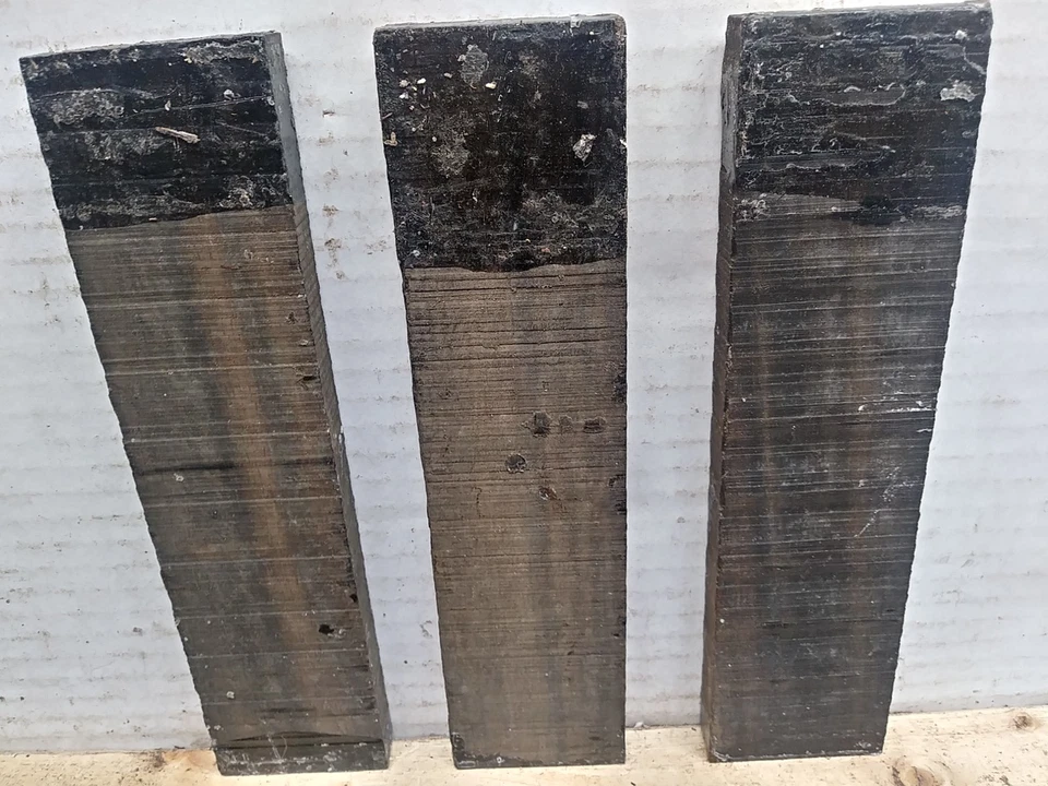 3 Pcs, Gaboon Ebony Guitar Bridge Blanks 8x 2x 1/2 Tonewood- Free US Shipping - Image 1 of 4