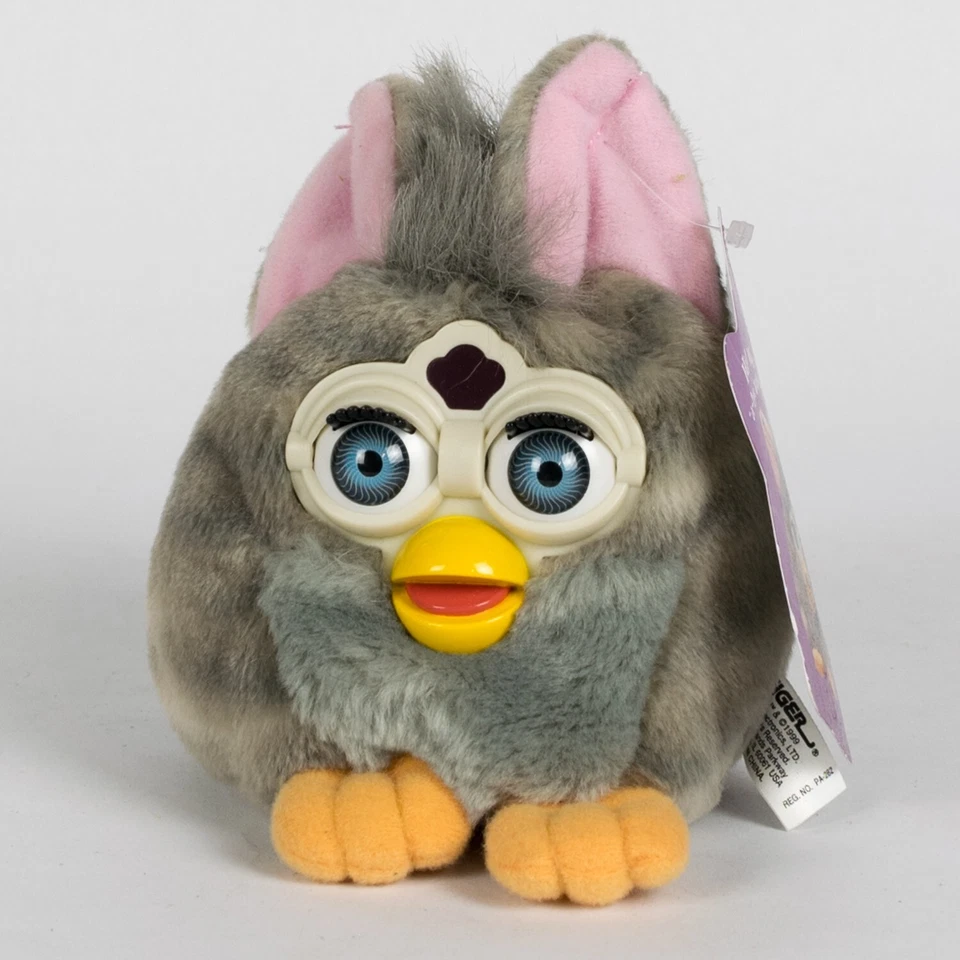 Tiger Electronics plush original 1999 Furby beanie Buddies - grey - Image 1 of 1