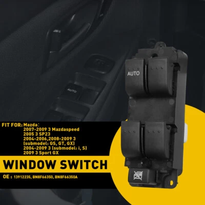 Interruptor de ventana eléctrica del conductor delantero Master para 04-09 Side Mazda 3 2009 Mazda3 Sport Foto 1 de 4