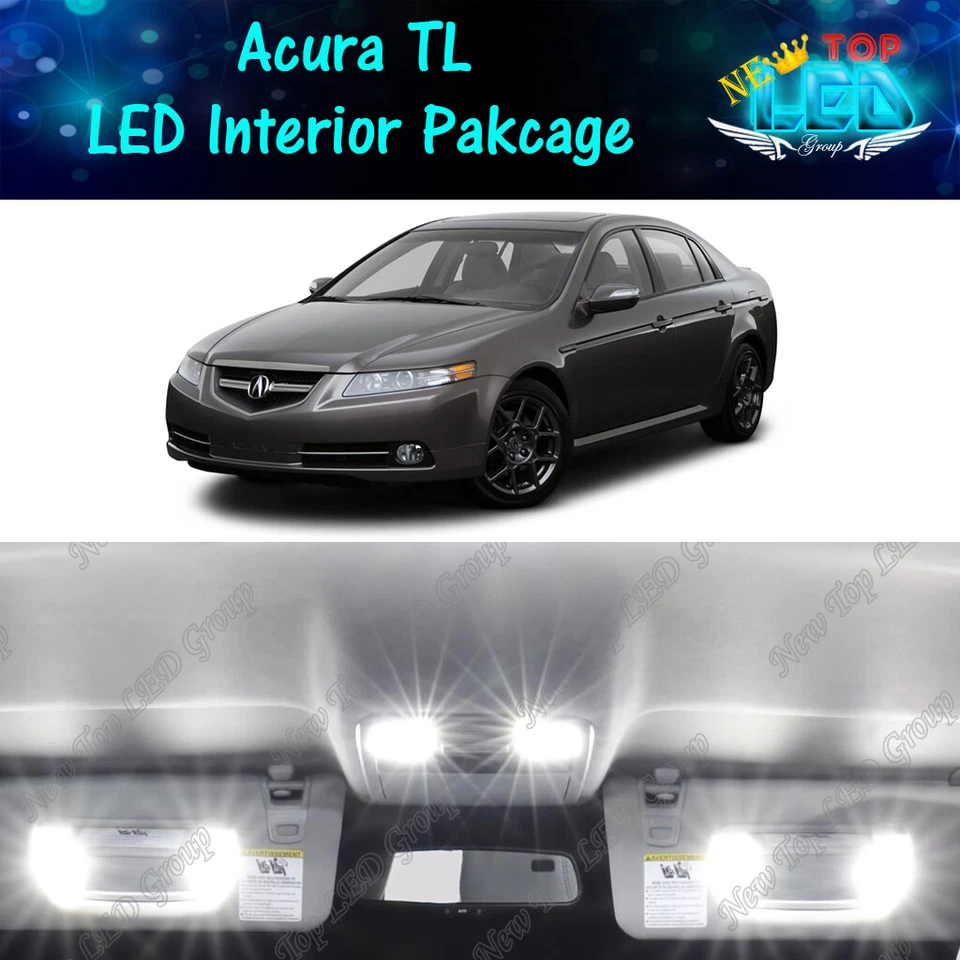 Paquete interior de luces LED blancas CANBUS + luces de marcha atrás para Acura TL 2004-2008 Foto 1 de 4