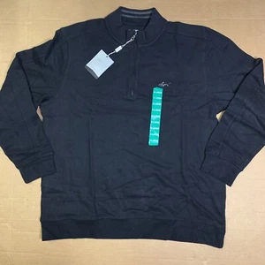 Greg Norman Signature Series Men Natural Performance XL Black 1/4 Zip LS Sweater - Picture 1 of 12