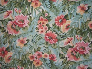 Lee Jofa, Grandeur, Floral Screen Print, Vintage, BTY, Color Blue Multi - Picture 1 of 2