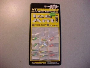 NEW Card 12 CRAPPIE BLUEGILL jigs size 10 ICE FISHING ANTS HT GLOW LEAD FREE - Picture 1 of 7