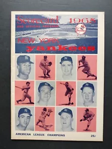 Vintage 1965 New York Yankees Scorecard and Program vs. White Sox Unscored Clean - Picture 1 of 4