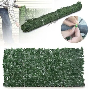 3M Roll Artificial Hedge Garden Fake Ivy Leaf Privacy Fence Screening Wall Panel - Picture 1 of 12