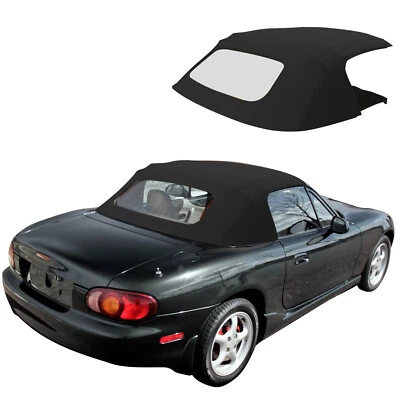 NEW Black Convertible Soft Top with Plastic Window for Geo Metro 90 91 1992 1993 Foto 1 de 4