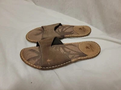 Sandalias para mujer Margaritaville NEGRIL EE. UU. 7 cuero marrón punta abierta deslizables  Foto 1 de 4