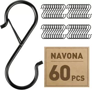 60 Pcs S Hooks for Hanging Heavy Duty, 3.5-inch Heavy Duty Metal S Hooks with Sa - Picture 1 of 6