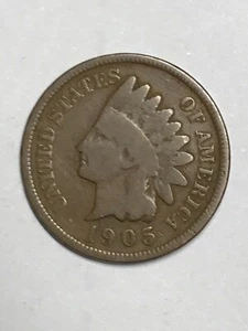 Indian Head Cent Münzen 1905 sehr schön 612 - Bild 1 von 1