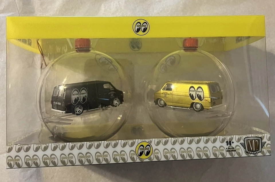 M2 Machines Moon 1971 Chevrolet Van G10 Christmas Ornaments - Black / Gold - NIP - Image 1 of 1