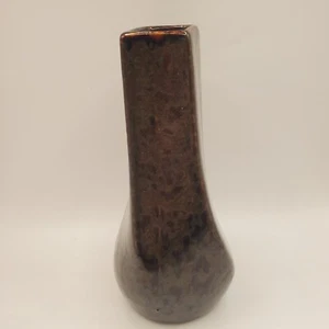 Brown twisted spattered vase - Picture 1 of 4