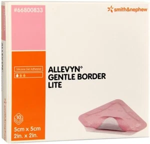 Allevyn Gentle Border Lite 5x5cm Pack of 10 Conformable Showerproof Dressing