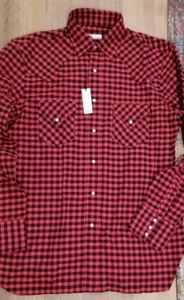 NWT DOPPIAA WESTERN FLANNEL SHIRT PLAID 16 L , - Picture 1 of 5