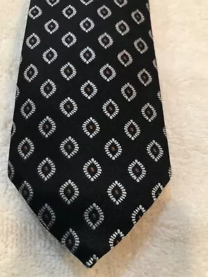 "Corbata Brooks Brother negra seda con diseño geométrico NUEVA 3""" Foto 1 de 3