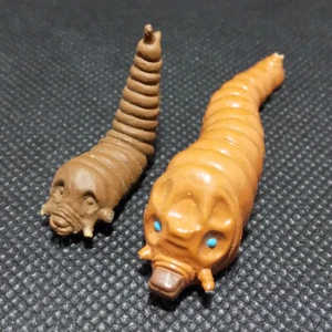 Mothra Larva Mini Figure × 2 Godzilla Monster Toho Movie Vintage Japan Very Rare - Picture 1 of 9